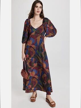 FARM Rio Dotted Macaws Maxi Dress Medium
